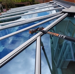 Glass conservatory cleaning with the Falcon Maintenance pure water system